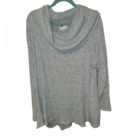 Cupio size 2X gray cowl neck pullover sweater top stretchy flowy material - Picture 1 of 4